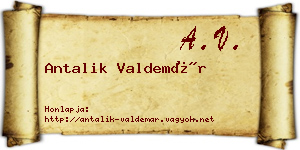 Antalik Valdemár névjegykártya